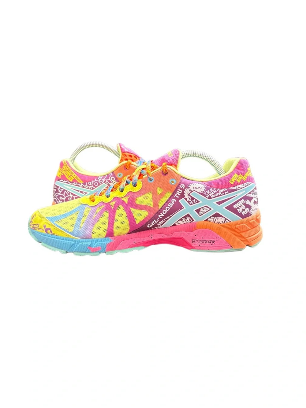 ASICS Women's Neon Multi-Color Athletic Running Shoes - Yellow Pink Orange Blue
